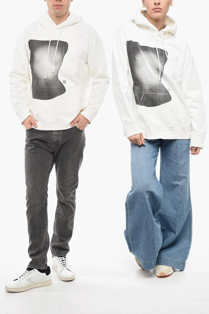 MAISON MARGIELA Maison Margiela MM6 Brushed Cotton Printed Hoodie 1