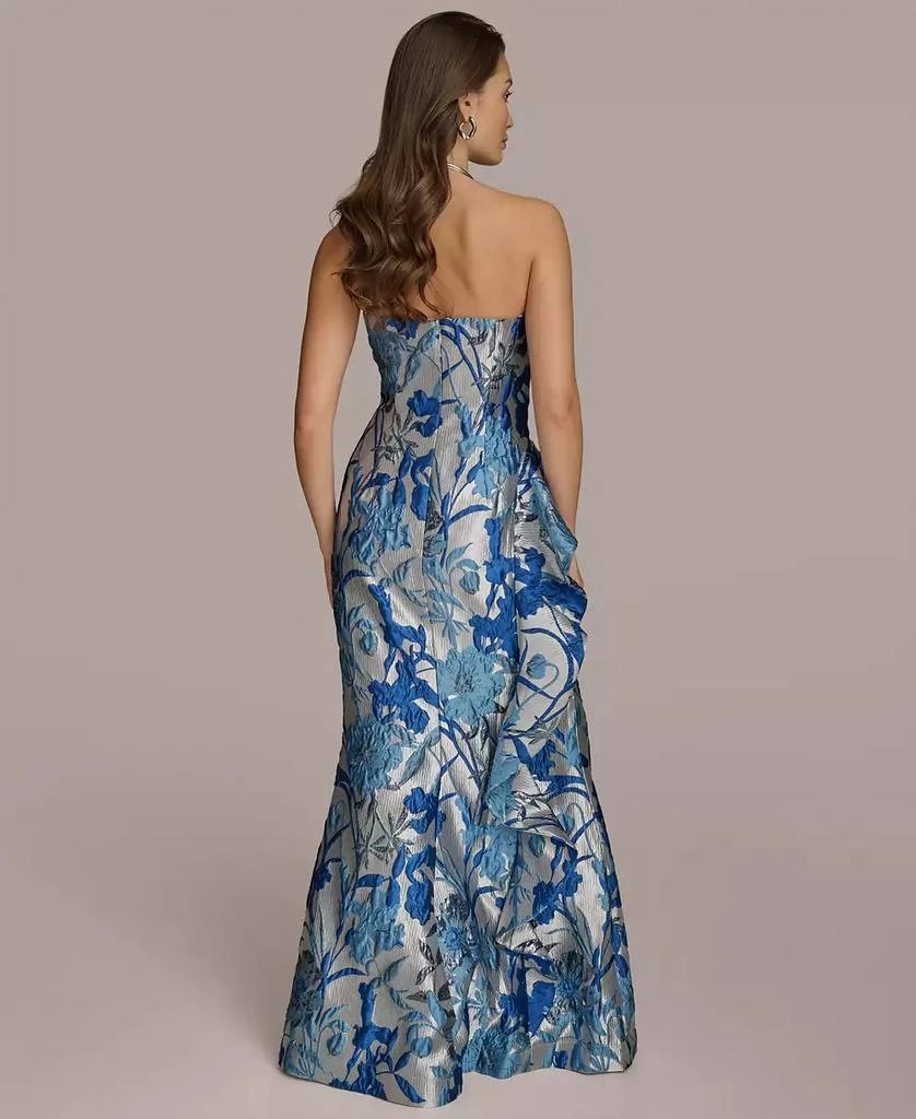 Donna Karan Women's Straight Neck Ruffle-Trim Gown 4
