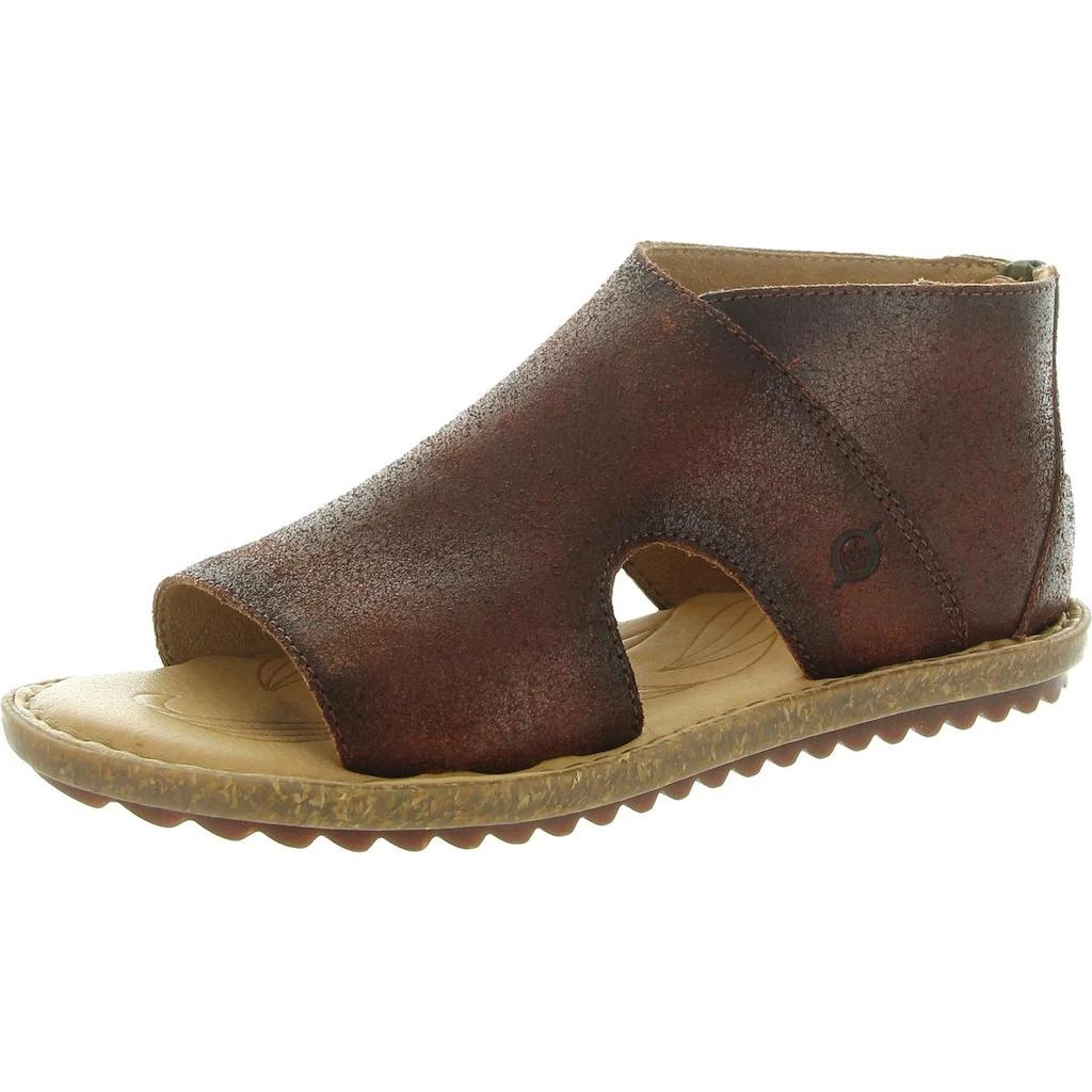 Born Womens Zipper Leather Flatform Sandals 1