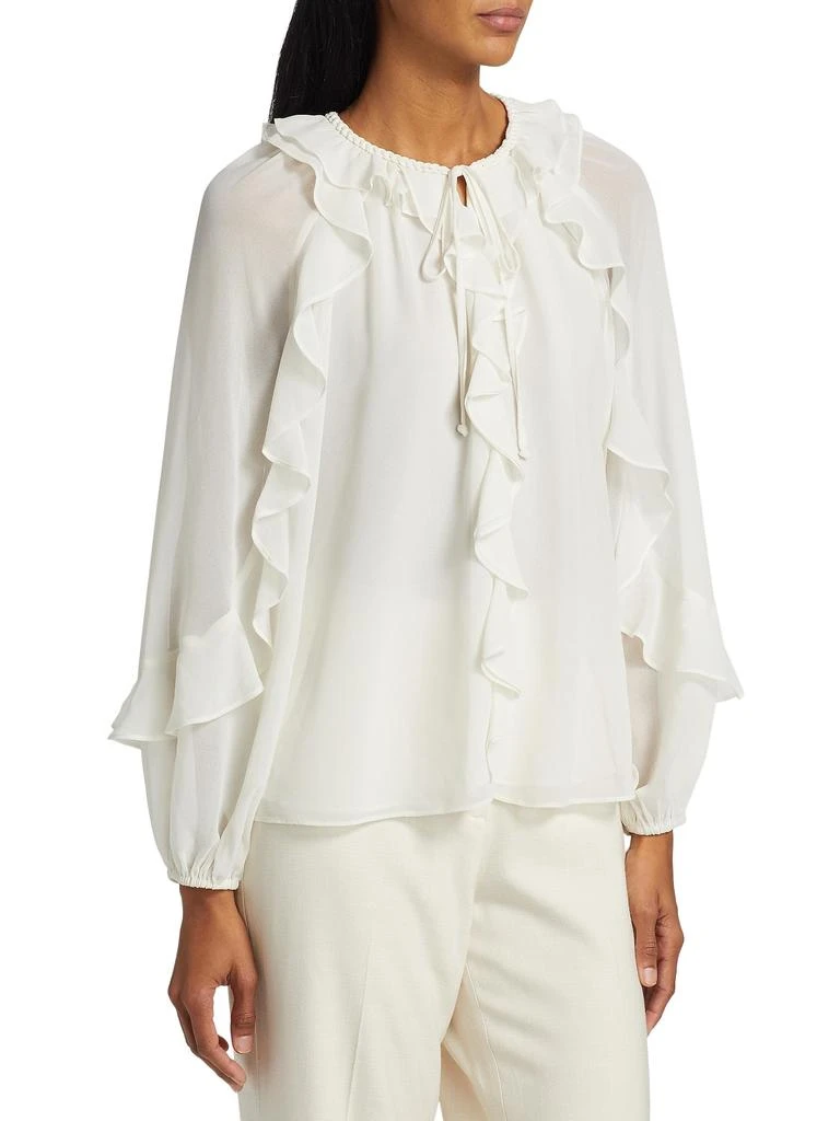 Kobi Halperin Bali Ruffled Crepe Chiffon Blouse 3