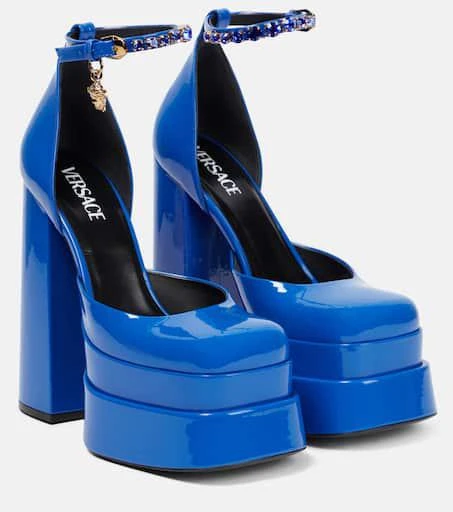 Versace Medusa Aevitas patent leather platform pumps 1