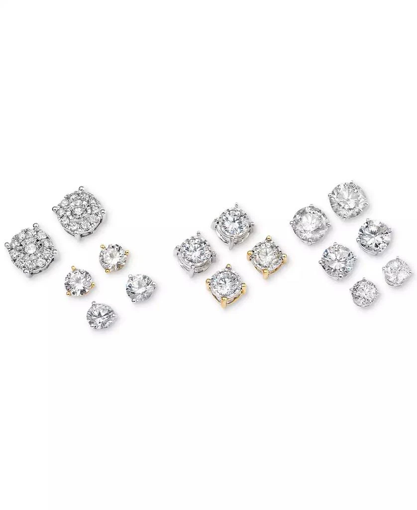 Macy
s Diamond Halo Two-Level Stud Earrings (1 ct. t.w.) in 14k White, Yellow or Rose Gold 3