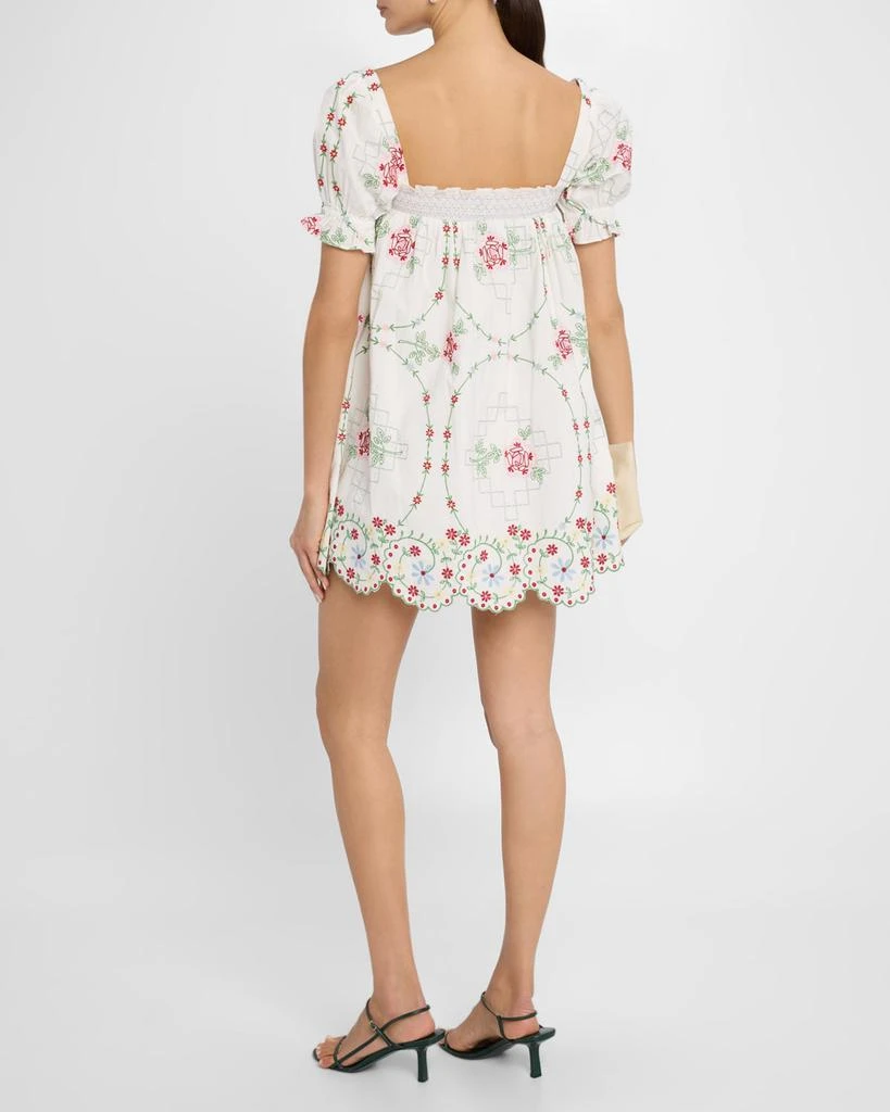 Damson Madder Lulu Rose Embroidered Mini Dress 3