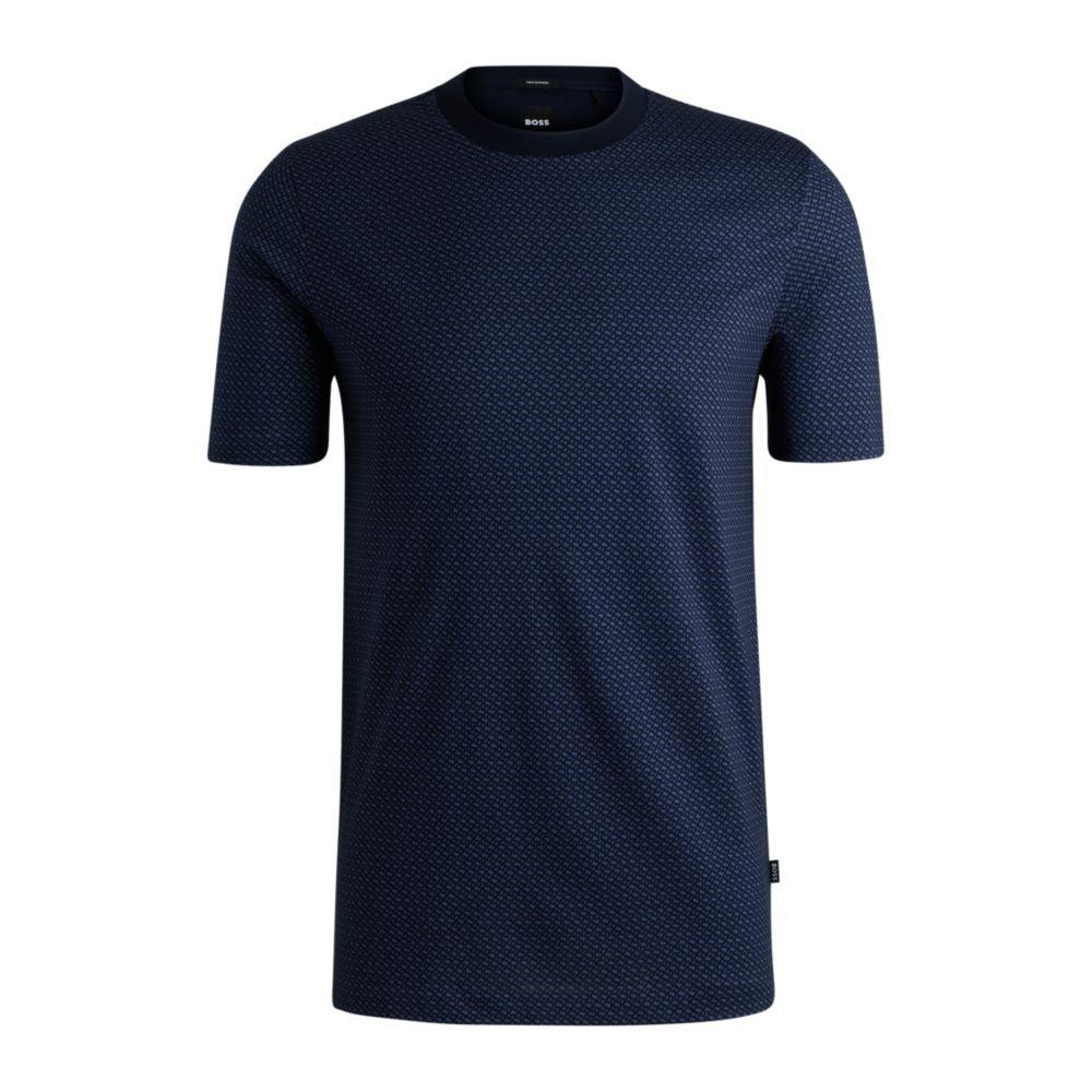 Hugo Boss Mercerized-cotton T-shirt with two-tone monogram print