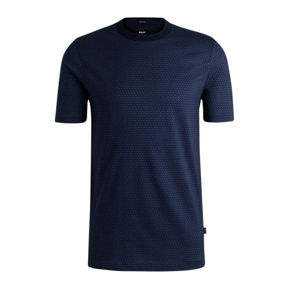 Hugo Boss Mercerized-cotton T-shirt with two-tone monogram print 1