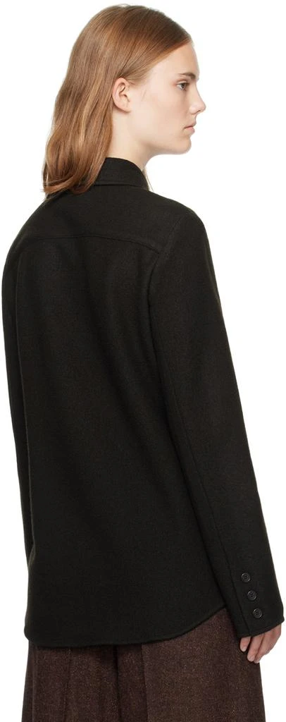 UMBER POSTPAST Brown Slim Fit Wool Felted Shirt 3