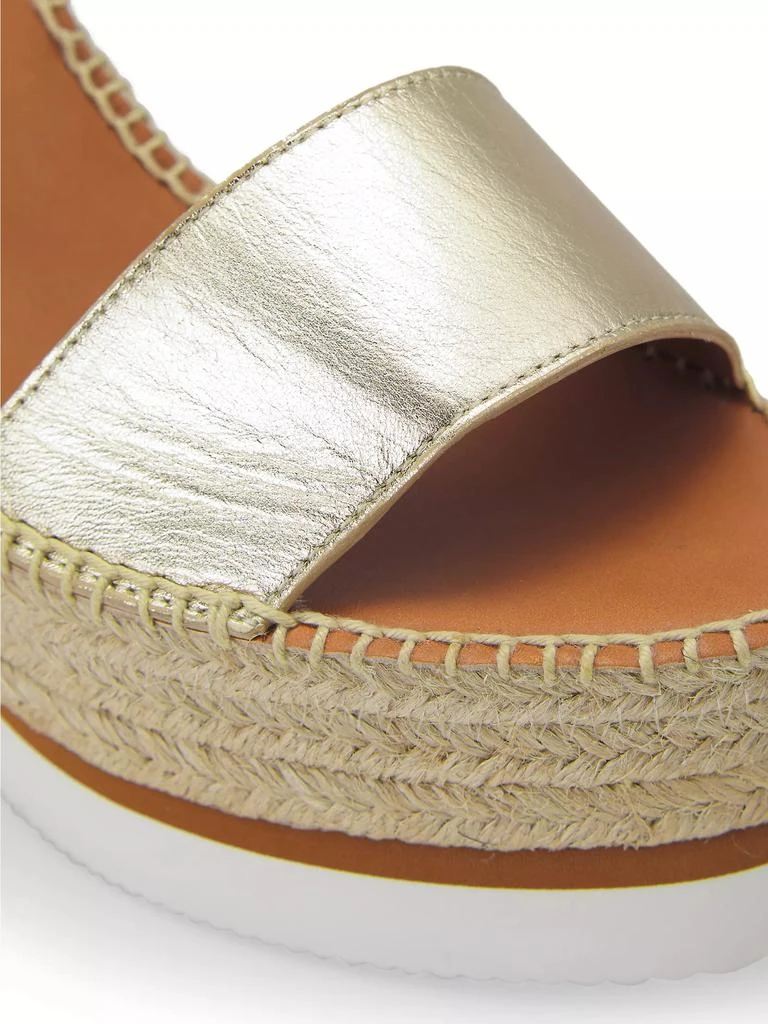 See by Chloé Glyn Metallic Leather Espadrille Wedges 6