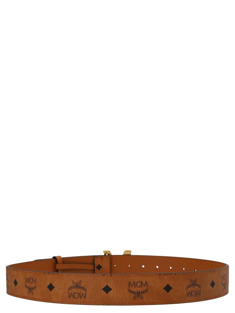 MCM MCM Monogram Logo Buckled Reversibile Belt
