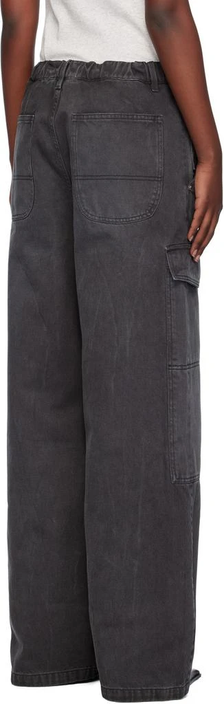 AMI Black Worker Baggy Denim Cargo Pants 3