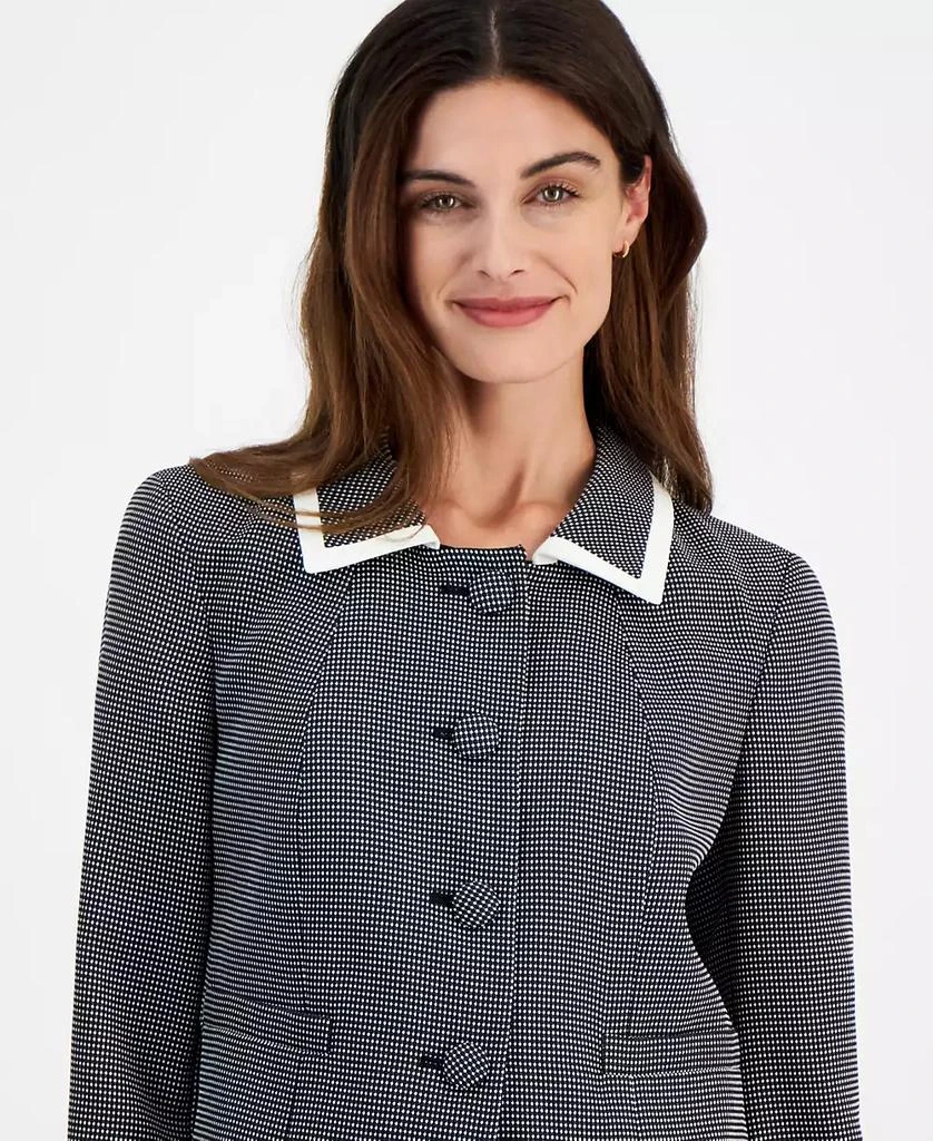 Le Suit Women
s Seamed Birdseye Tweed Skirt Suit Set, Regular 
Petite 3