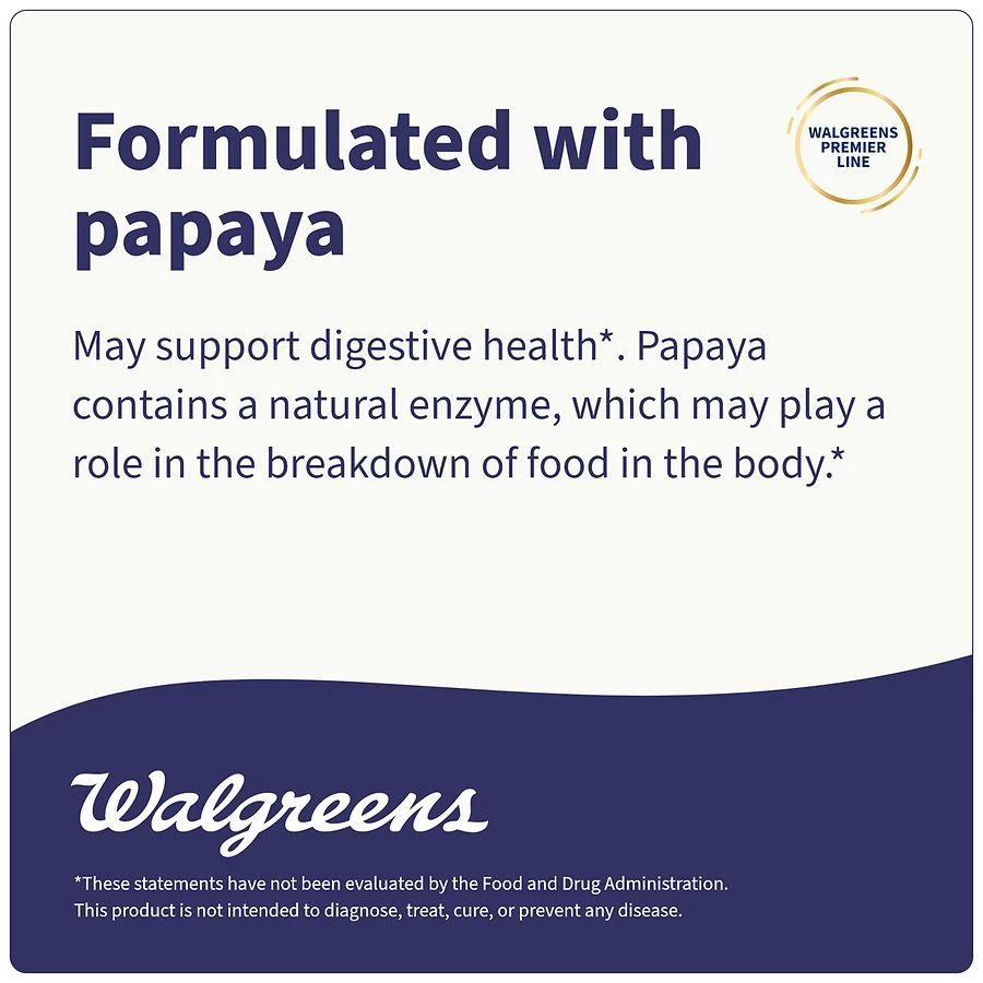 Walgreens Chewable Papaya Enzyme Complex Tablets Papaya 6