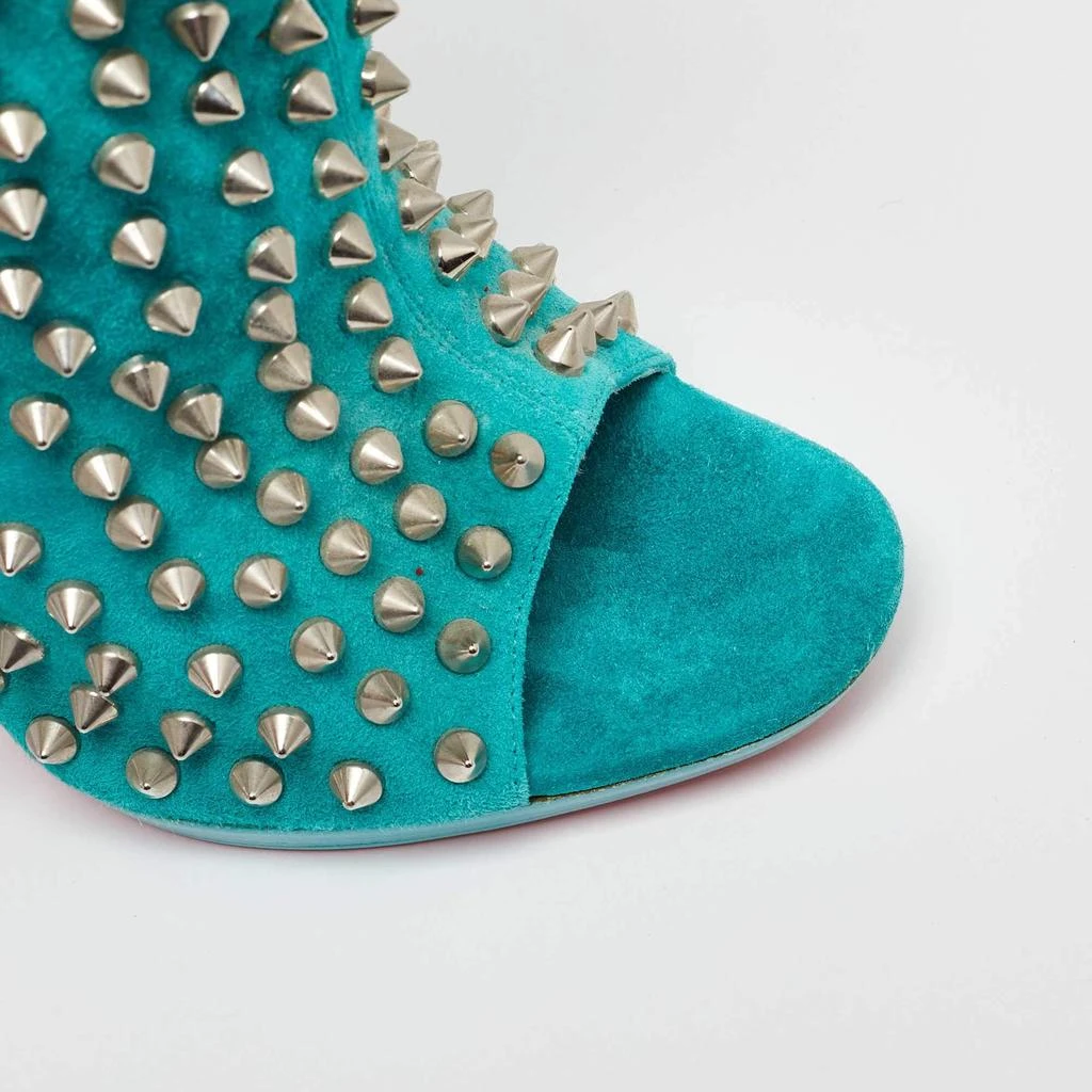 Christian Louboutin Christian Louboutin Aqua Blue Suede Guerilla Spiked Ankle Length Boots Size 36 7