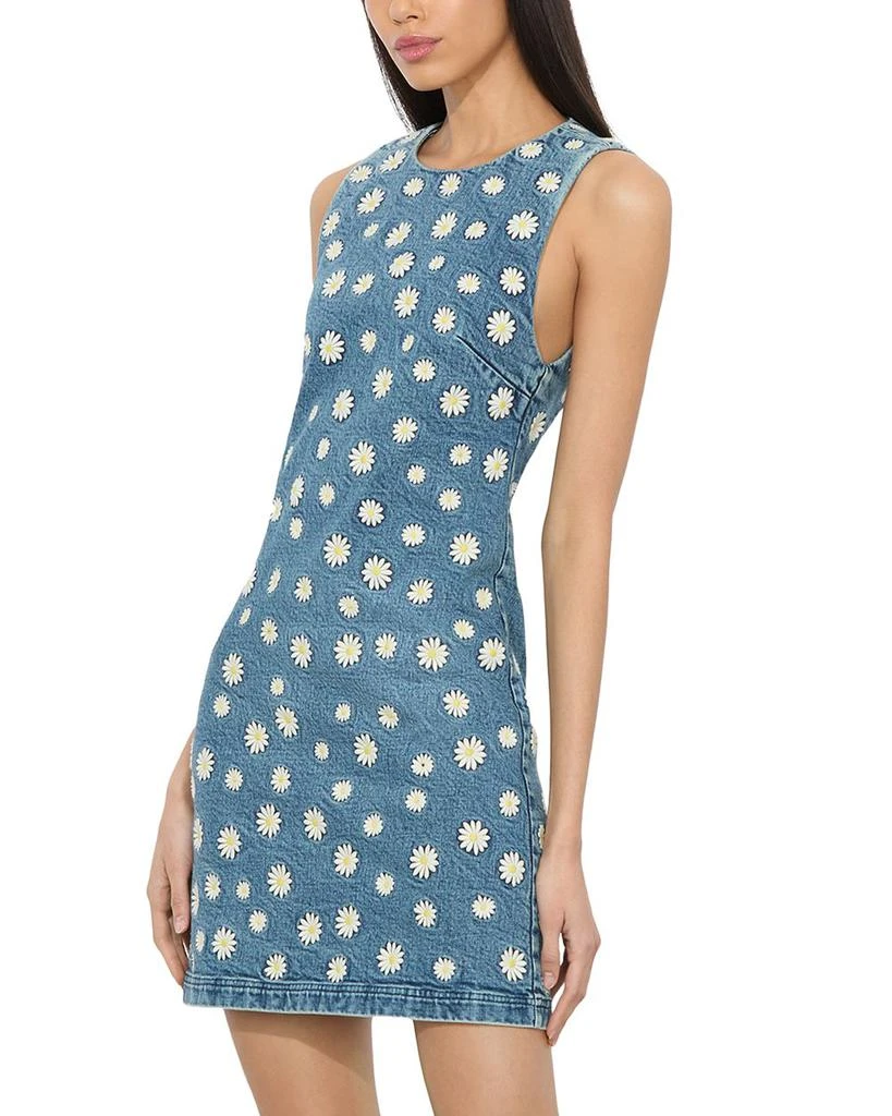 Alice + Olivia Wynell Embroidered Denim Mini Dress 4