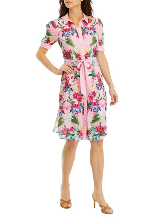 Tahari Tahari Petite Placed Rose Print Dress 1