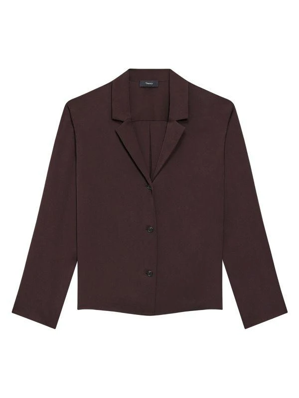 Theory Notch Collar Silk Blouse 5