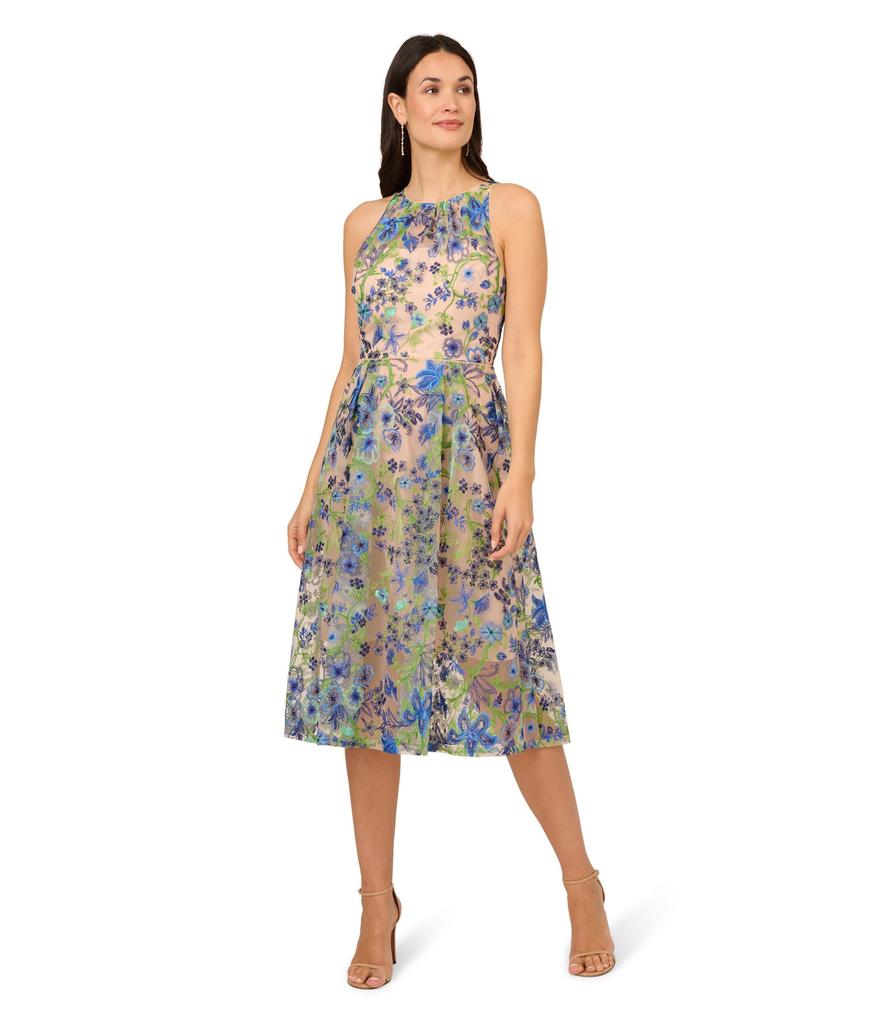 Adrianna Papell Embroidered Fit and Flare