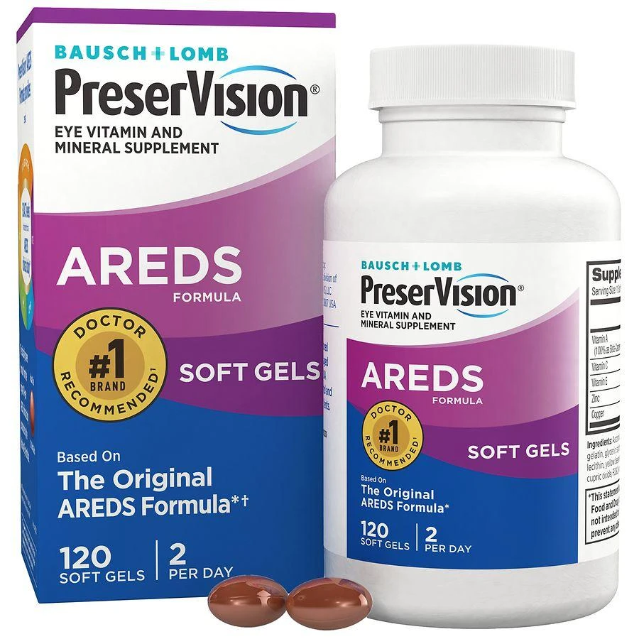 PreserVision AREDS Eye Vitamin & Mineral Supplement Tablets, (Soft Gels) 1
