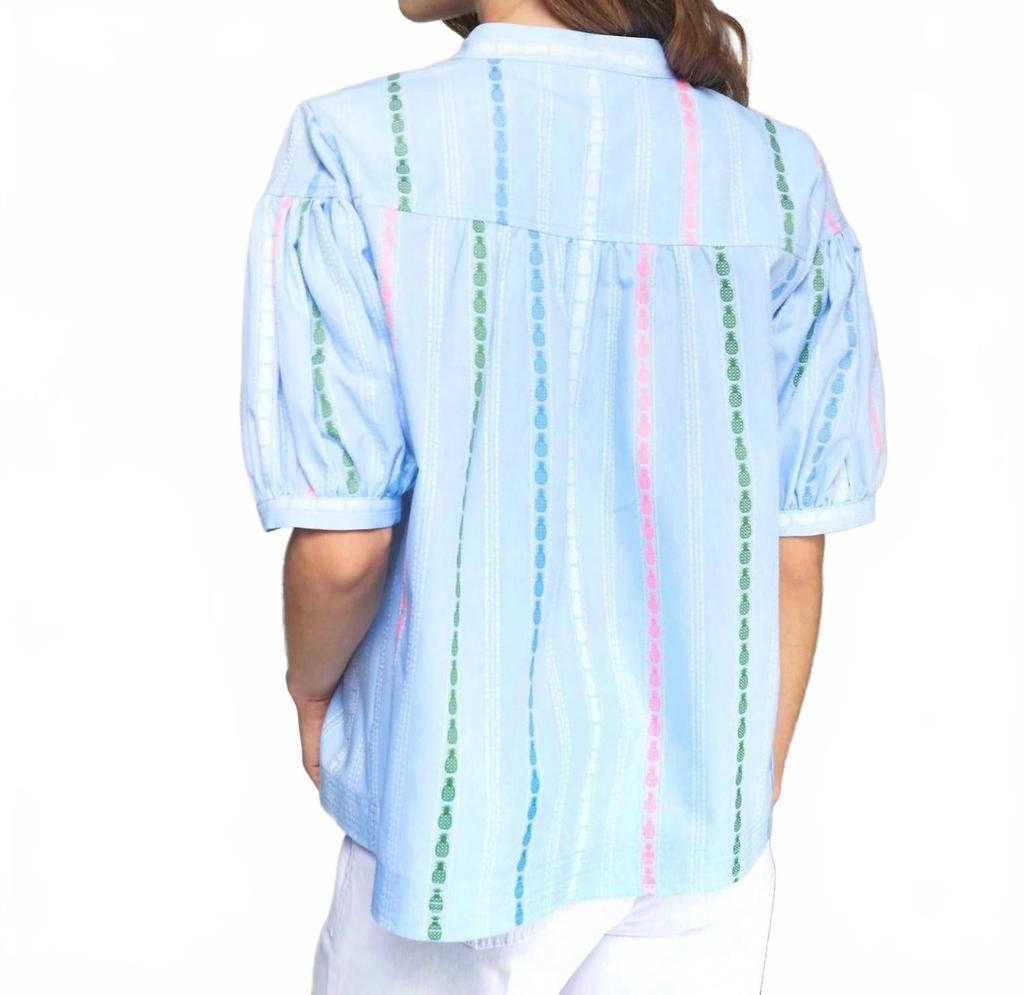 VILAGALLO Iliana Top In Azul Pinas Fluor