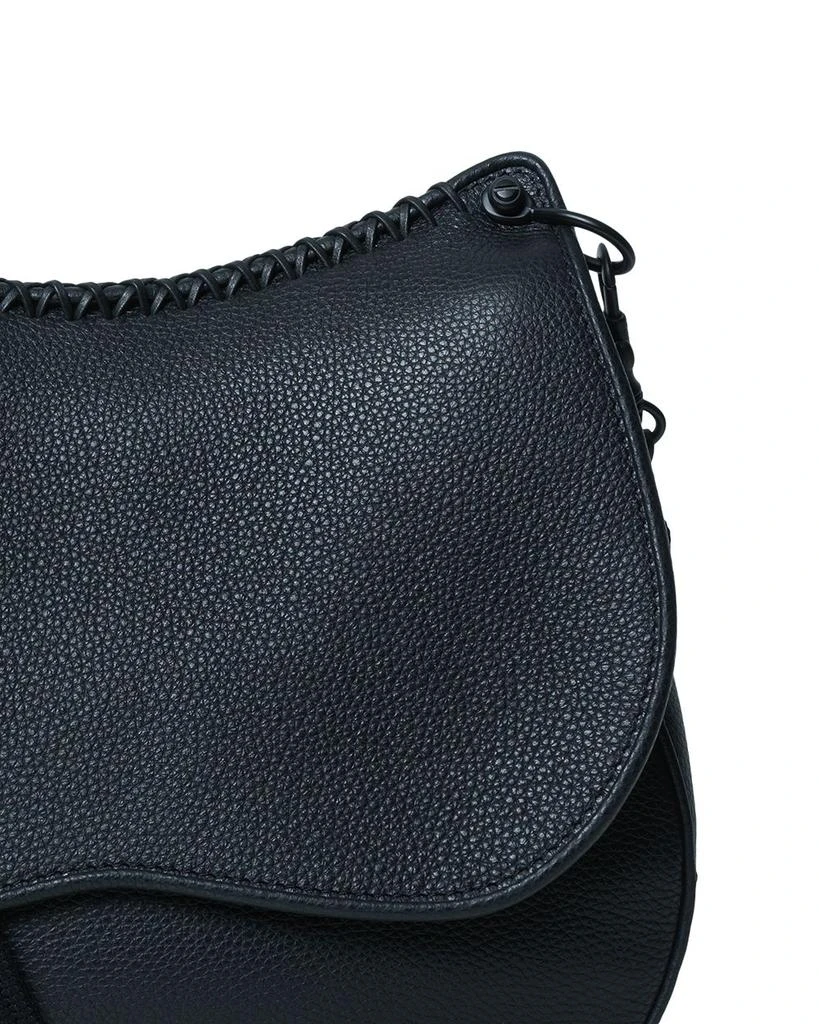 Callista Medium Saddle Bag Black Grained Leather 6
