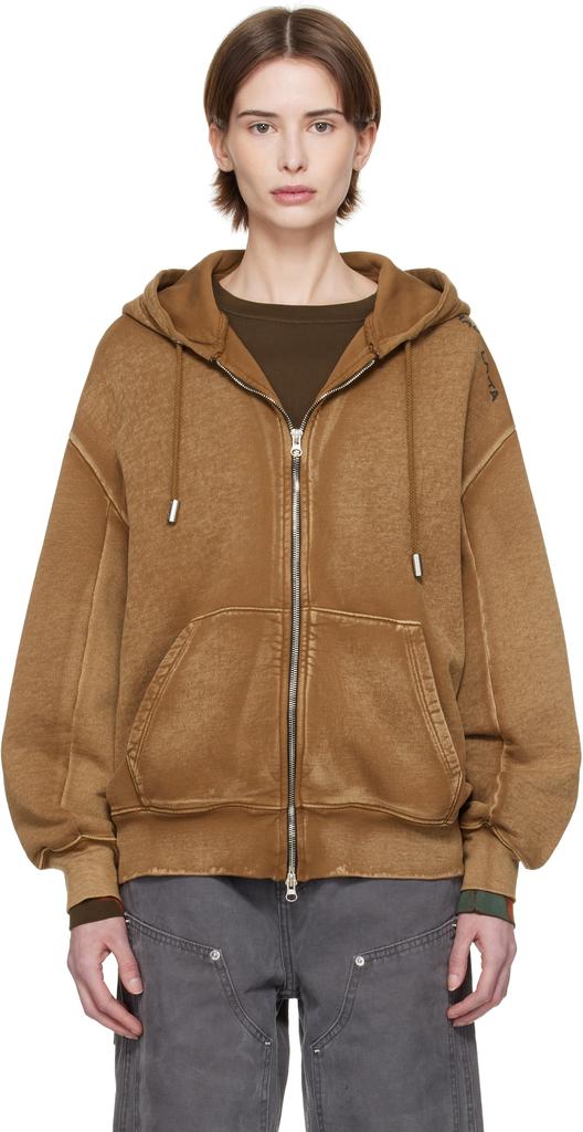 Eckhaus Latta Tan Zip Hoodie