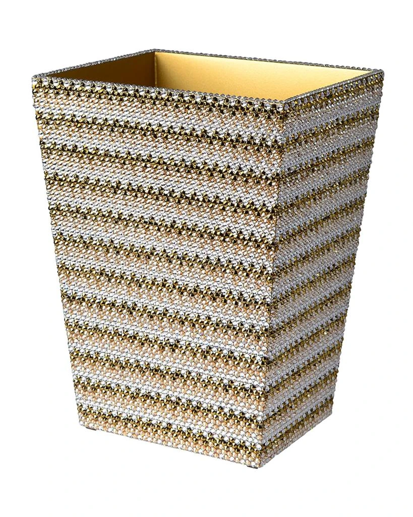 Mike & Ally Biarritz Wastebasket with Swarovski Crystals, Gold 1