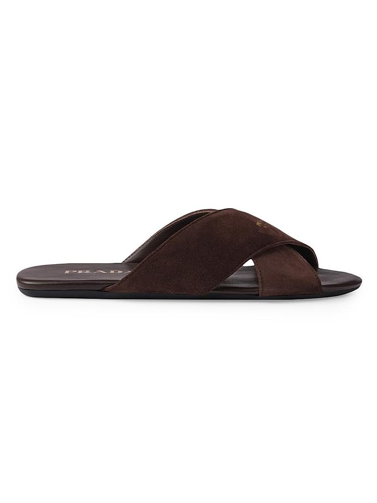 Shop Evolve shearling-lined suede platform mules on Sale at