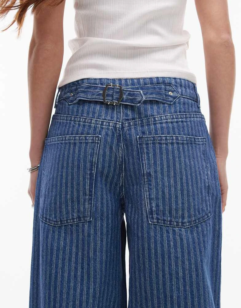 Topshop Topshop Cinch low rise relaxed jean in blue stripe 4