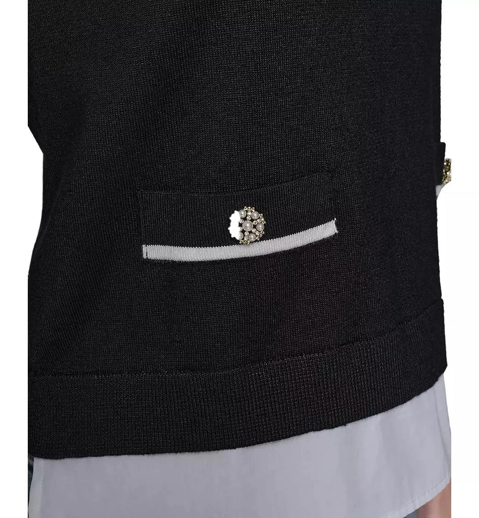 Karl Lagerfeld Paris Women's Layered-Look Sweater 4