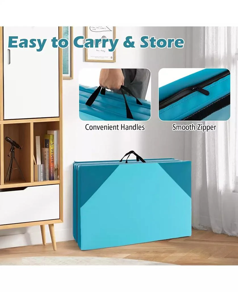 GIVIMO 10 Feet x 4 Feet x 2 Inch Folding Exercise Mat with Hook and Loop Fasteners 5