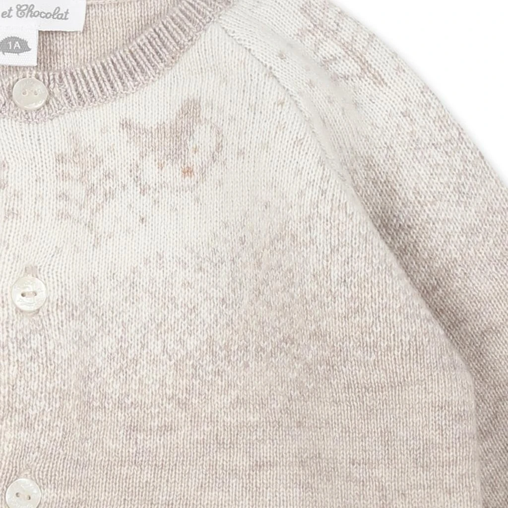 Tartine et Chocolat Beige Cardigan For Baby Boy With Fox 3
