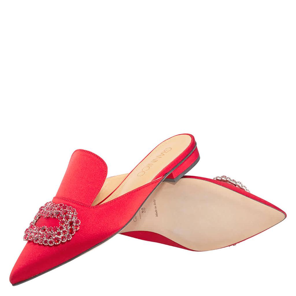 GIANNICO Ladies Crystal-embellished Woven Slippers