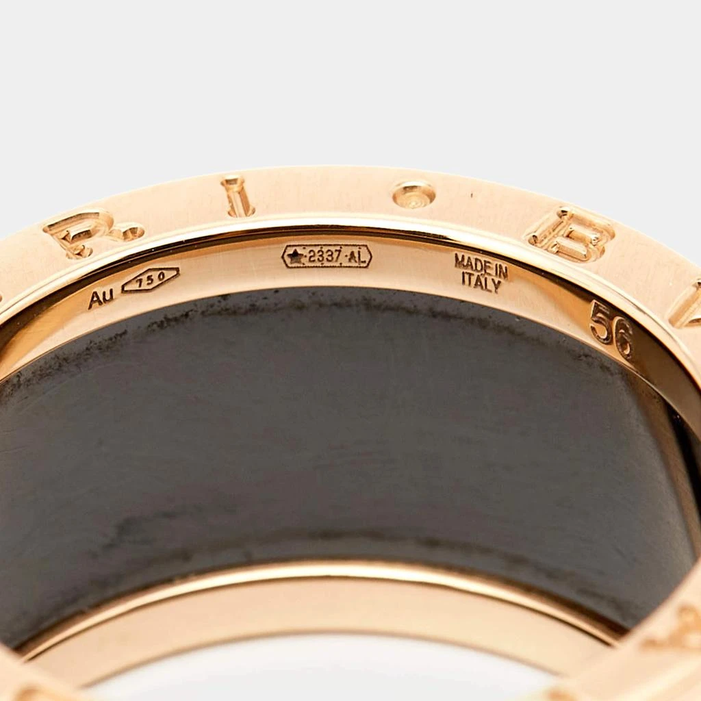 BVLGARI Bvlgari B.Zero1 Black Ceramic 18k Rose Gold 4 Band Ring Size 56 5
