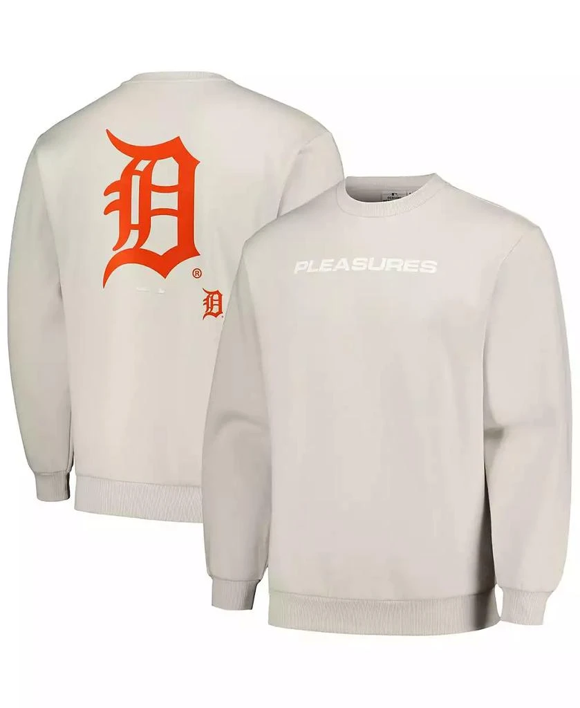 PLEASURES Men's Gray Detroit Tigers Ballpark Pullover Sweatshirt 1