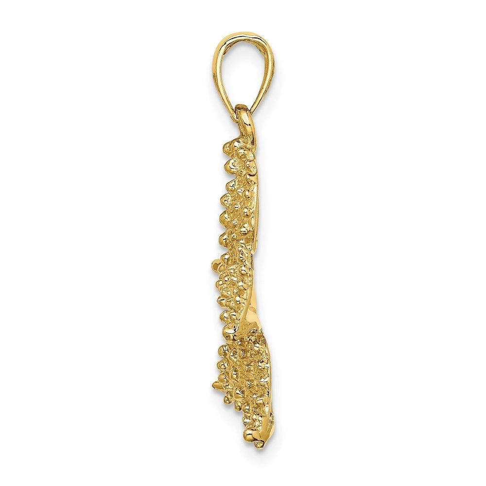 Diamond2Deal 14k Yellow Gold Textured Starfish Charm Pendant 2
