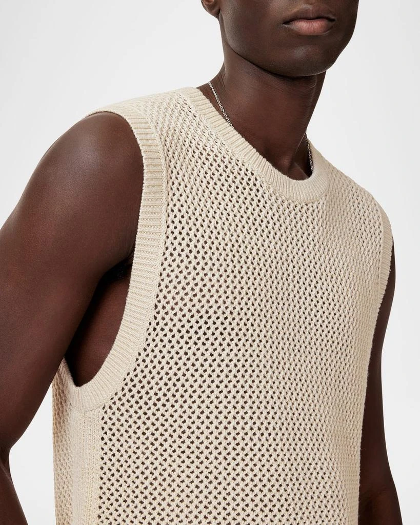 John Varvatos Men's Augusto Open Diamond Stitch Tank Top 6