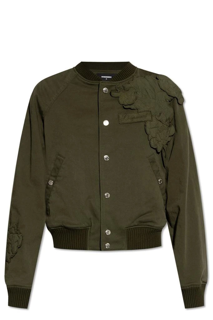 DSQUARED2 Dsquared2 Floral-Appliqué Button-Up Bomber Jacket 1