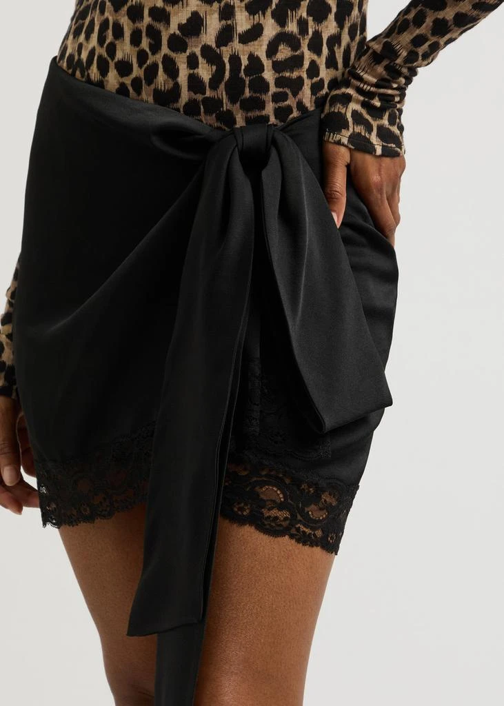 BLUMARINE Bow lace-trimmed satin mini skirt 5