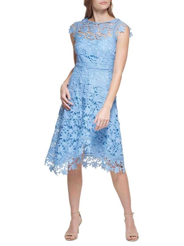 Eliza J Asymmetric Lace Mididress 1