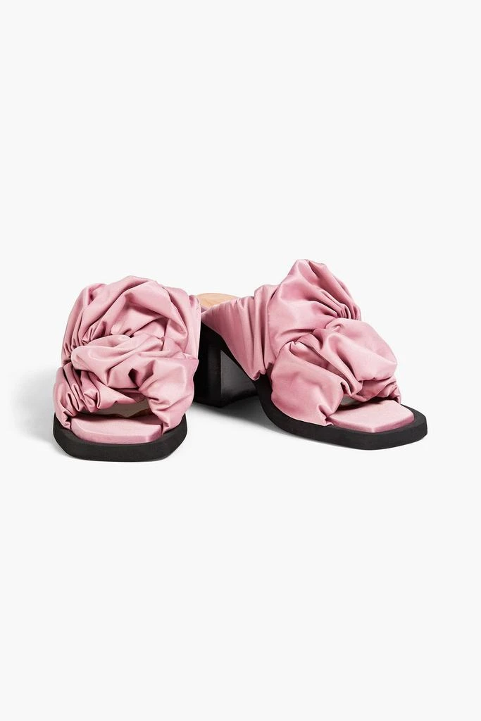Ganni Ruched satin mules 2