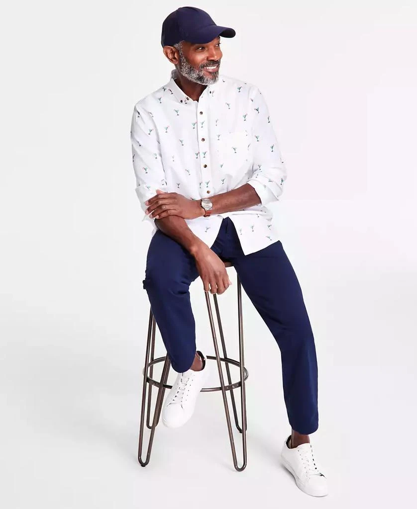 Club Room Men's Brushed Cotton-Blend Candy-Cane Print Shirt, Exclusively at Macy's 4