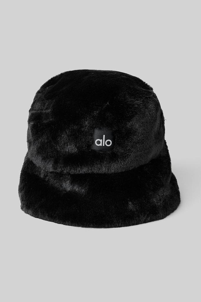 Alo Faux Fur Bucket Hat - Black