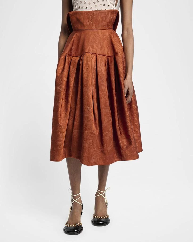 Dries Van Noten Saffy Foldover Waist Jacquard Circle Skirt 4
