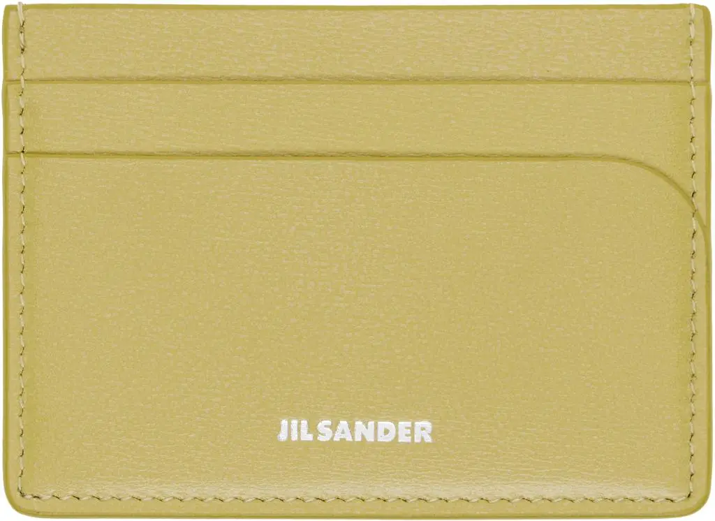 Jil Sander Green Curve Card Holder