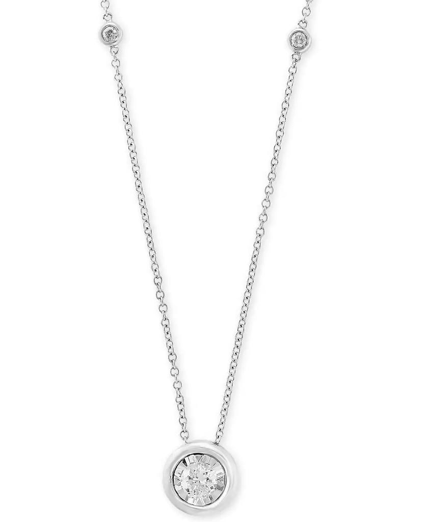 Effy EFFY® Diamond Bezel 18" Pendant Necklace (1/2 ct. t.w.) in 14k White, Yellow or Rose Gold