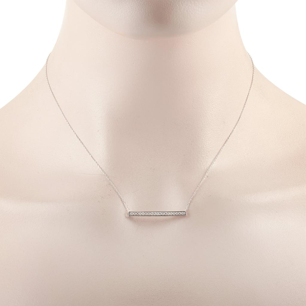 Non Branded 14K White Gold 0.25 ct Diamond Pendant Necklace