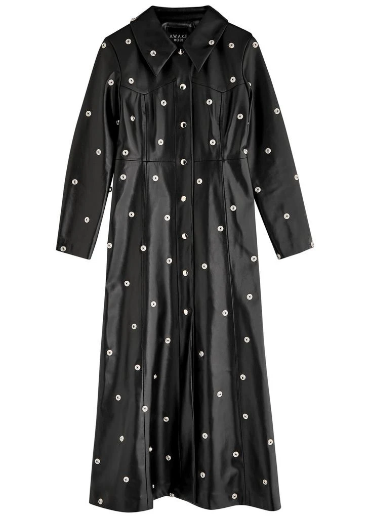 A.W.A.K.E MODE Stud-embellished faux leather coat 1