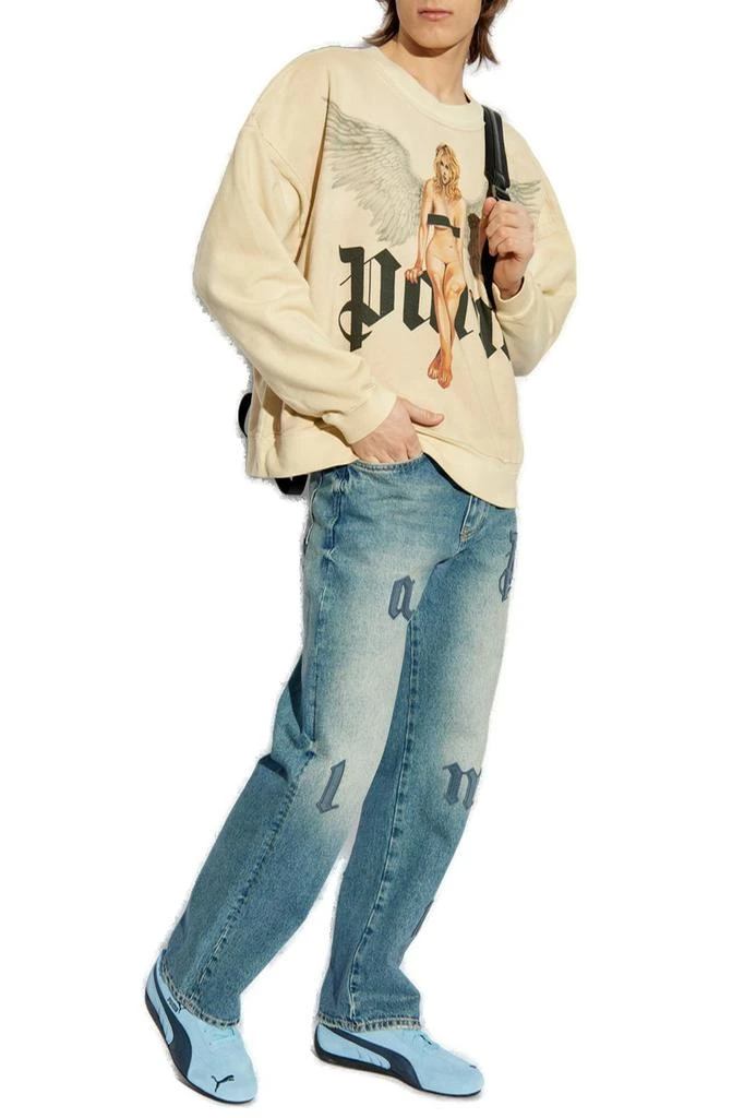 Palm Angels Palm Angels Angel Wings Printed Pin Up Sweatshirt 4