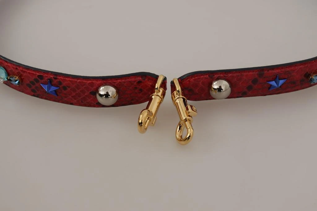 Dolce & Gabbana Chic Red Python Leather Shoulder Strap 4