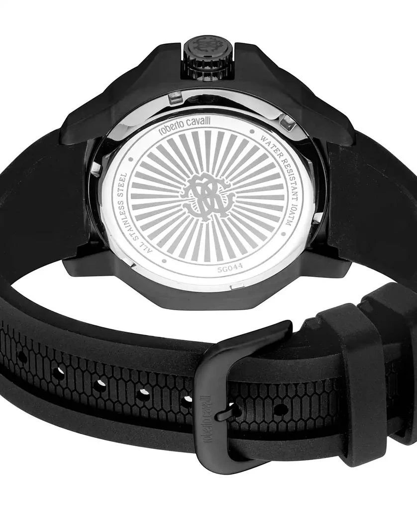 Roberto Cavalli Men's Quartz Black Rubber Watch 3