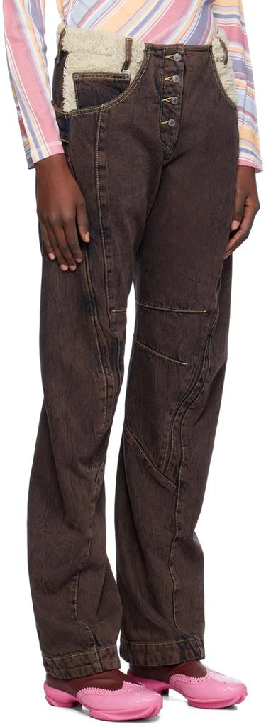 Kiko Kostadinov Brown Paneled Levi's Edition Jeans 2